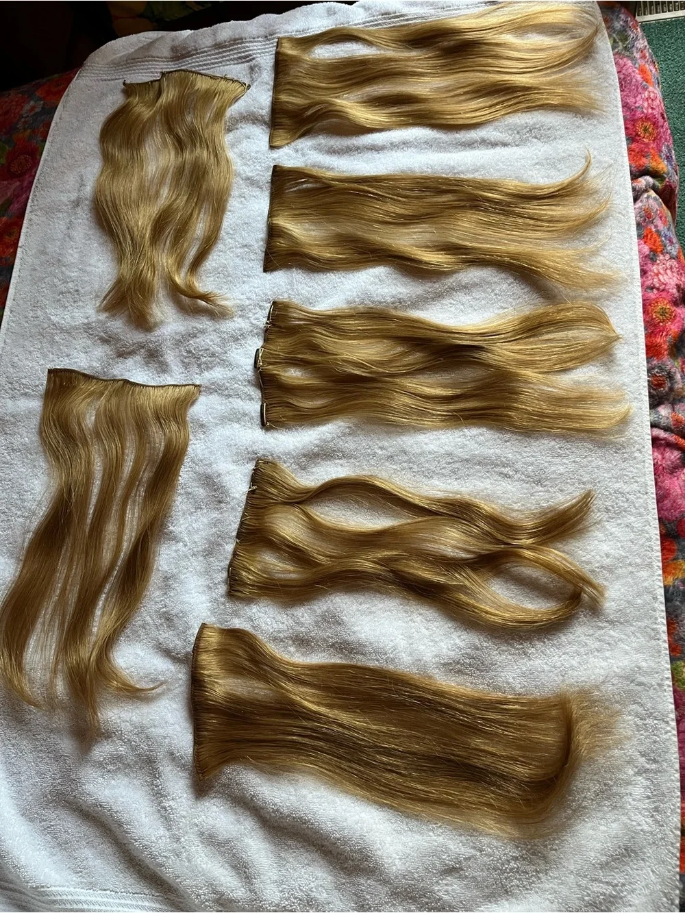 Human Blonde Clip-In Hair Extensions - Natural Blonde 15”